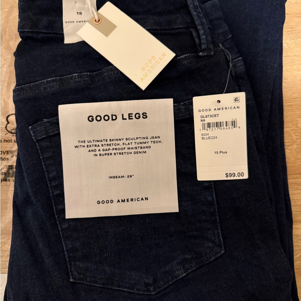 Good American Good Legs extra stretch, flat tummy tech, super stretch denim jean - Picture 9 of 14